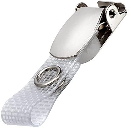 Karteo Clip für Ausweishüllen [1 Stück] Clips mit Metalldruckknopf gewebeverstärkt für Kartenhüllen Dienstausweise Ausweishalter Kartenhalter