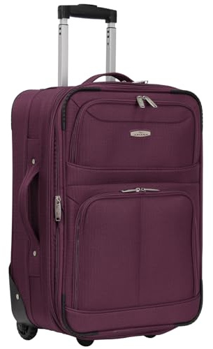 ARIANA® Lightweight Luggage Trolley Suitcase Travel Cabin Bag Hand Luggage - 55x38x23cm (Burgundy, 21 Small (Cabin Size))