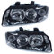 BESTPRICE 2x Hauptscheinwerfer vorne links + rechts H7 Frontscheinwerfer, Kompatibel mit AUDI A4 B6 (8E2), A4 B6 Avant (8E5)
