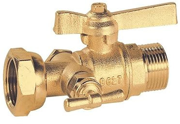 Vanne a sphere laiton 643 Male a ecrou tournant avec purge - Passage integral - Filetage 20 / 27