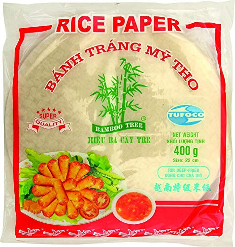 Bamboo Tree Reispapier für Frühlingsrollen rund 22cm Vietnam 400g (rot)