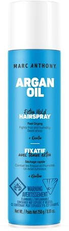 Marc Anthony Argan Oil Hairspray with Keratin, Extra Hold - Volumizing Hair Spray Fights Frizz & Humidity - Nourishing Argan Oil of Morocco Texturizing & Hair Styling Spray - Sulfate & Paraben Free