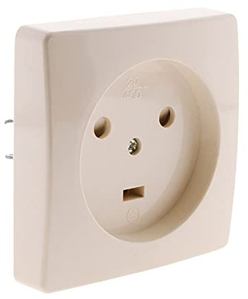 Zenitech - Enchufe Empotrable 20A 2P+T - 4600W a 230V - Toma de Pared - Uso Interior - Diseño Discreto y Práctico - Perfecto para Instalaciones Domésticas - Blanco