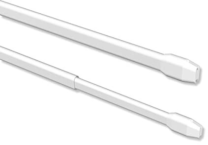 Interdeco Vitragestangen/ausziehbare Scheibenstange Weiß (2 Stück), 100-180 cm