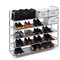 Relaxdays Schuhregal Stecksystem, 5 Ebenen, Schuhablage f. 20 Paar Schuhe, Metall & Stoff, HBT 90,5 x 87 x 29,5 cm, grau