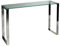 Cortesi Home Remi Moderner Glas-Konsolentisch mit Chrom-Finish