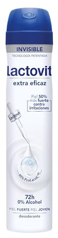 Lactovit - Desodorante Extra Eficaz con Microcápsulas Protect, 0% Alcohol, Anti-irritaciones y Eficacia 72H, El ambalaje puede variar