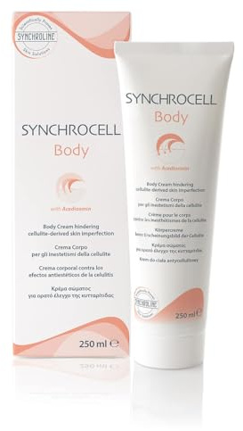 Synchroline - Synchrocell Body Cream Anti-Cellulite Körpercreme 250 ml mit Escin, Diosmin und Vitamin E, entwässernde und straffende Wirkung für leichte Beine, Made in Italy