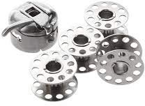 Bobbin Case + 4 Metal Bobbins - Will Fit Singer, Brother, Janome, Toyota, New Home & More Domestic Sewing Machines