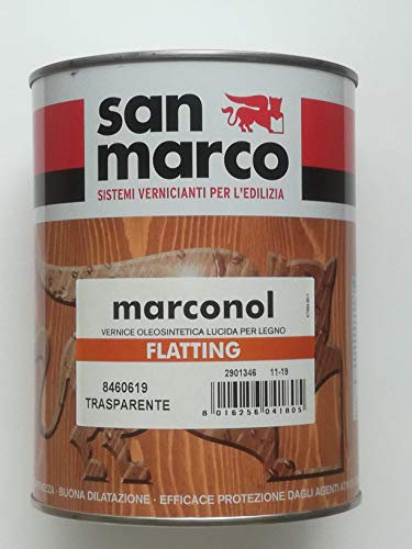 Flatting trasparente lucido per legno San marco 1 lt. Protegge e rinnova porte, finestre, mobili e manufatti in legno. A base oleosintetica