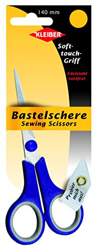Kleiber 140 mm Stainless Steel Soft Grip Sewing Scissors with Handles, Blue
