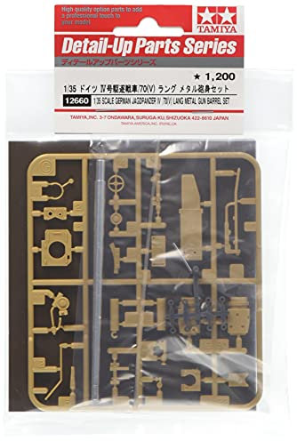 TAMIYA 12660-000 300012660 - Bausatz zubehör- 1:35 Alu Kanonenrohr JgdPz IV/70 Lang, Gold