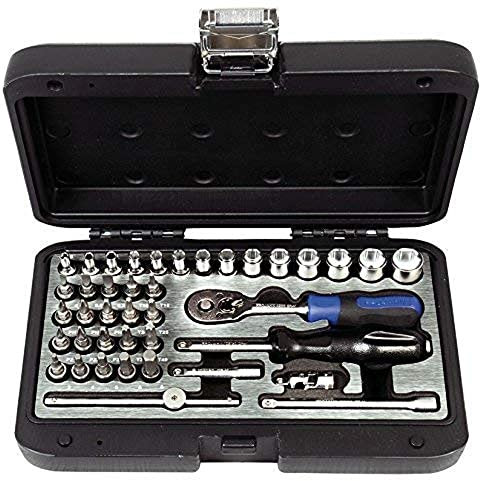 Projahn 3901401 Steckschlüssel Koffer Industrie 1/4; in handlichen Premium-Koffer, optimiert auf Langlebigkeit; 2-K Koffergriff mit passgenauer Schaumeinlage; professionelle Umschaltknarre; 40-tlg.
