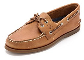 Sperry Men's Authentic Original 2-Eye Leather Boat Shoe, Sahara, 12