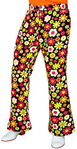 W WIDMANN MILANO Party Fashion - Pantalones años 60 para Hombre, Hippie, Reggae, Flower Power, Disco Fever
