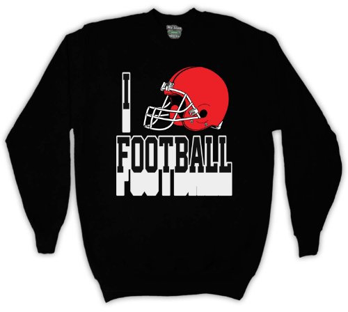 My Icon Art & Clothing I Love Football American Football Helmet Erwachsenen Pullover, Schwarz, XL