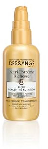 DESSANGE - Elixir Concentré Nutri-Extrême Richesse - Formule Enrichie Aux Huiles D'Onagre & Sésame - Nourrit Durablement, Redonne Douceur & Éclat - Pour Pointes Très Desséchées - Sans Rinçage - 100 ml