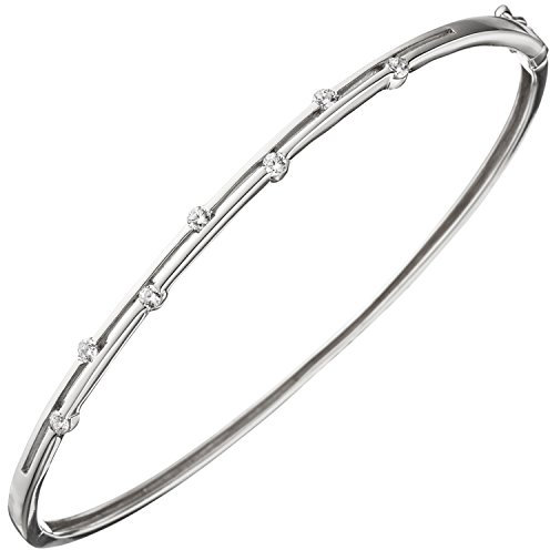Jobo Damen-Armreif aus 925 Sterling Silber mit 7 Zirkonia 17,5 cm
