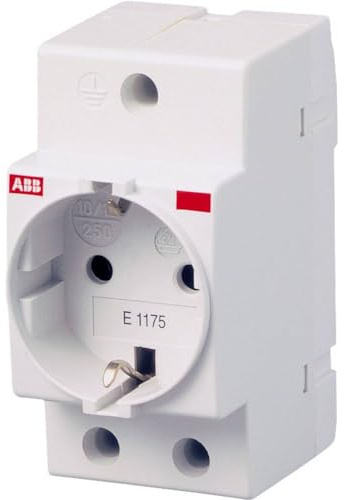Hutschienen-Steckdose ohne Klappdeckel ABB E1175 Grau 1 St.