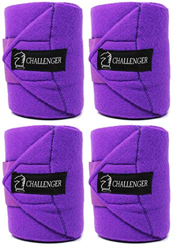 Horse Tack Grooming Leg Protection Polo Wrap Set of 4 Soft Fleece Purple 95R05