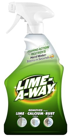 Lime-A-Way Hard Water Stain Remover Spray, Removes Lime, Calcium & Rust in Seconds, Bathroom Cleaner, 22 fl oz