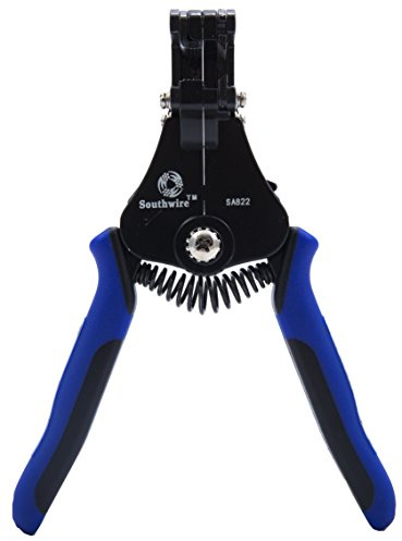 Southwire Automatic Stripper Tool - Strips 8-18 AWG Solid & 10-20 AWG Stranded Wires - Smooth One-Step Action - Spring-Loaded Return - Wire Stripper for Home Wiring
