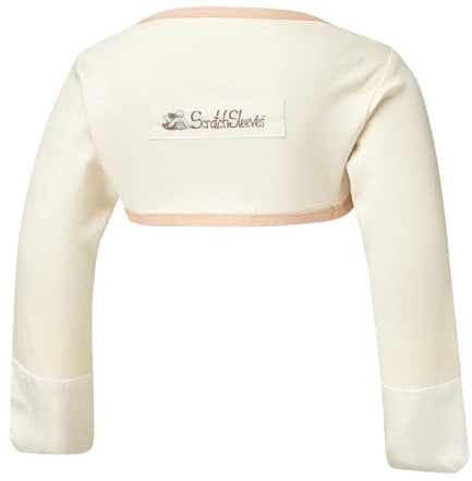 ScratchSleeves | Stay-on Scratch Mitts for Itchy Toddlers | Cream/Cappuccino | 12-18m