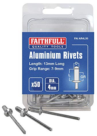Faithfull FAIAR4L50 Aluminium Rivets 4mm Long (50)