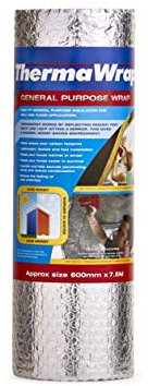 ThermaWrap 600mm x 7.5m x 3.7mm Insulating Wrap Easy Install Bubble Foil Insulation Ideal for Attics, Lofts, Floors, Sheds, Caravans, Boats, Greenhouses, Pet Homes and Garages- High Quality Aluminium Foil Reflective Layers for Maximum Heat Retention and Energy Saving