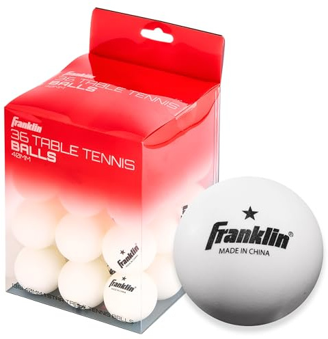 Franklin Sports Table Tennis Balls - Official Size and Weight 40mm Table Tennis Balls - One Star Professional Balls - Bulk Packs and Family Sets - White - Pack of 36
