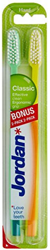 Jordan - Cepillos de dientes clasico duro, 2 unidades