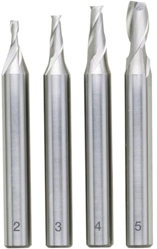 Proxxon 24610 4 piece milling cutter set (2, 3, 4 and 5 mm), Silver