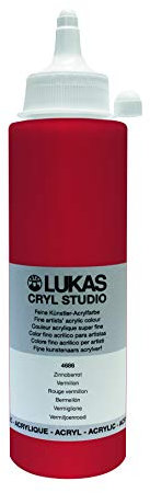 Lukas Cryl Studio 250 ml, Acrylfarbe in Premium-Qualität, Zinnoberrot