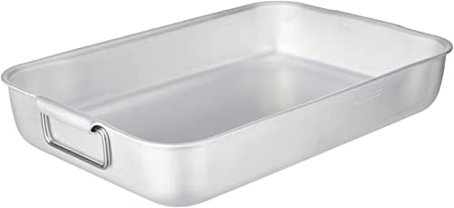 Pentole Agnelli Ollas Tostador Rectangular Mayor a Pesados Esquinas Redonda con 2 manijas Enlace Multi sin Remaches, Aluminio, Plata, 45 x 30 x 8.5 cm