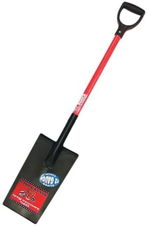 Bully Tools Planting Spade Shovel - 12-Gauge Edging Tool with Fiberglass D-Grip Handle, Flat Design Square Head for Yard Maintenance, Garden Edger Lawn Tool, Ideal for Landscaping & Digging - 44-Inch