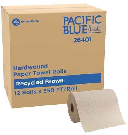 Pacific Blue Basic recyclé Rouleaux d'essuie-tout (Précédemment de la marque à l'esprit) par GP Pro, 350 ', marron, 12