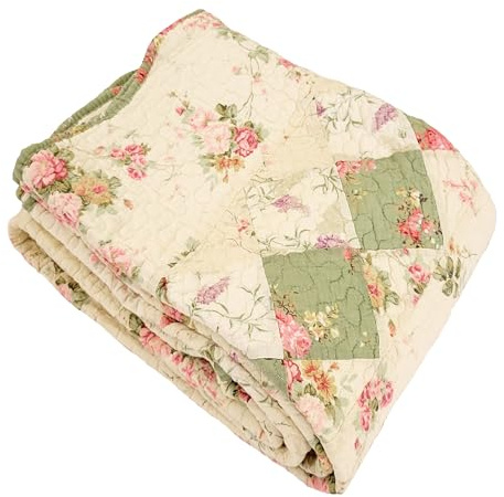 Greenland Home Bliss 100% Cotton Authentic Patchwork Throw Quilt, 1-Piece, 50 x 60 inches