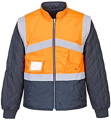 Portwest S769 Giacca Bicolore ad Alta Visibilità, Reversibile, Arancione/Navy, S