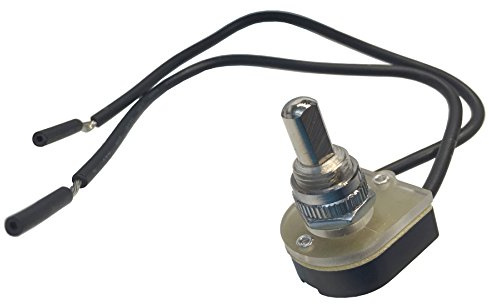 Gardner Bender GSW-24 Double Insulated Electrical Push Button Switch, SPST, ON-OFF, 6 A/125V AC, 6 inch Wire Terminal,Nickel,ON - OFF