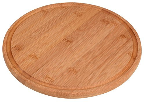 GRÄWE Tabla de cortar de bambú, diámetro de 25 cm, redonda, con surco