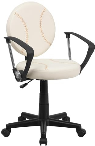 Flash Furniture Jonathan Baseball Swivel Task Office Chair with Arms
