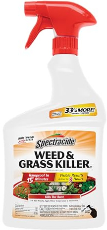 Spectracide Weed & Grass Killer 2, Use On Driveways, Walkways and Around Trees and Flower Beds, 32 fl Ounce Spray