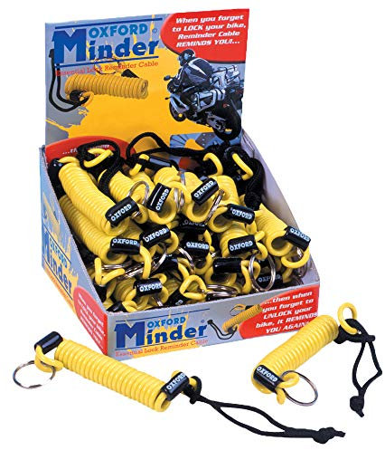 OXFORD OF390 Disc Lock Minder Cable for Motorcycle Scooter Motorbike,Yellow