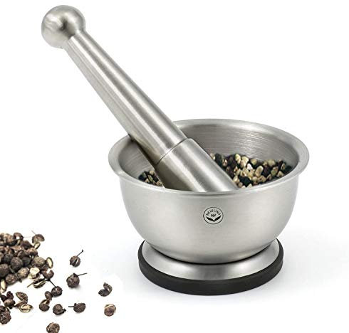 NEWLINE NY main en acier inoxydable et masher bol, set mortier et un pilon