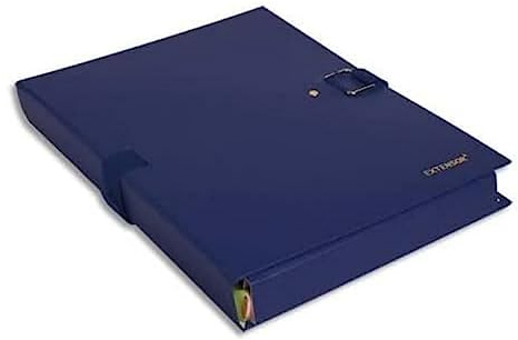 Exacompta - Réf. 22003E - 1 chemise à dos extensible balacron Extensor - 1 rabat - fermeture par scratch et boucle métallique - capacité 1200 feuilles - dim 24 x 32 cm - pour A4 - couleur bleu