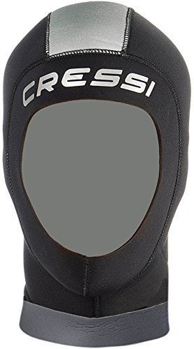 Cressi Draget Plus Hood Man 5mm - Neopren 5mm Kopfhaube mit Ausgezeichnette Passform, Schwarz/Silber, Herren S/2