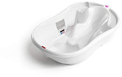 OKBABY Onda - ergonomisch geformte Baby-Badewanne - für Babys von 0 bis 12 Monaten - Weiss, 38236888, 1 Stück (1er Pack)