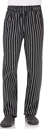 Chef Works A940-XL Easyfit Pants, Striped, X-Large, Black/White