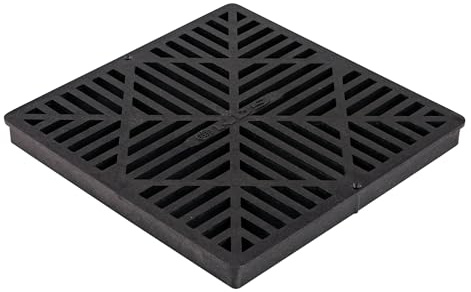 NDS 1211G* Square Catch Basin Drain Grate, Diamond Design, Fits 12-Inch Catch Basin Drain, Risers and Low Profile Adapter, 12-Inch, Plastic, Black