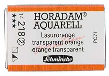 Schmincke – HORADAM® AQUARELL - feinste Künstler-Aquarellfarben, 218 Lasurorange, 14 218 043, 1/1 Näpfchen